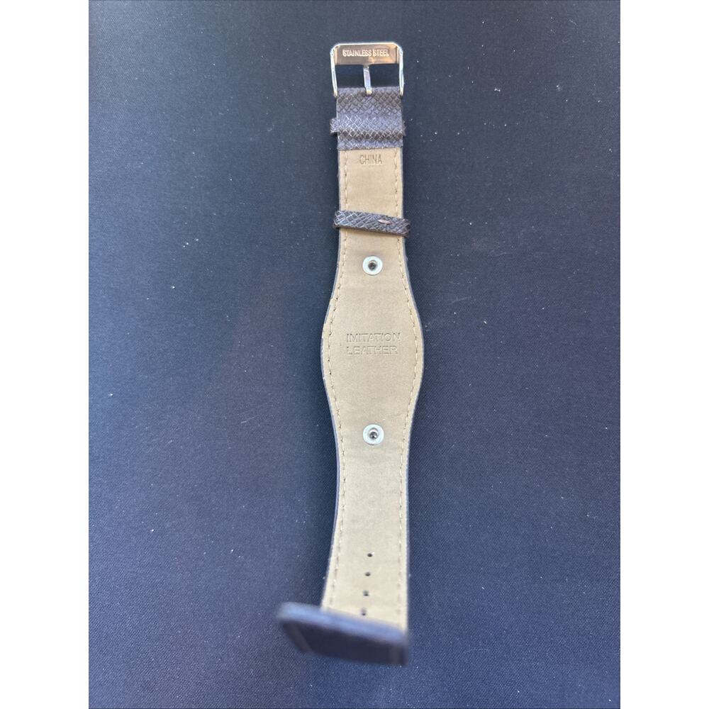 Silver Tone Brown Strap Band Women’s Quartz Watch - Picture 3 of 4